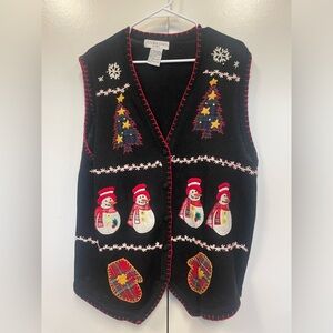 Vintage ugly Christmas sweater contest winner.   Sweater vest XL. Holidays.